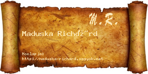 Maduska Richárd névjegykártya
